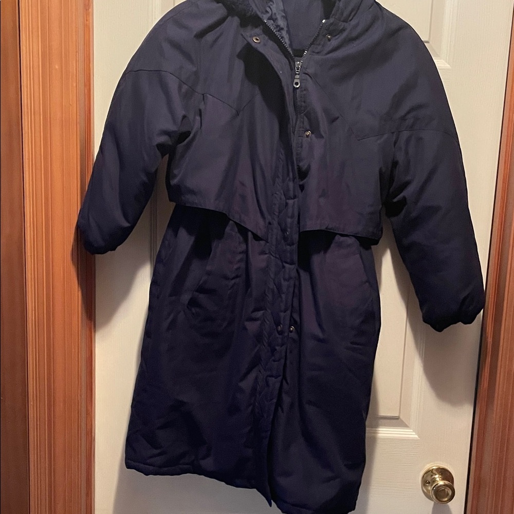 Vintage warm kids,Navy Hooded Winter Coat,
Med 10/12